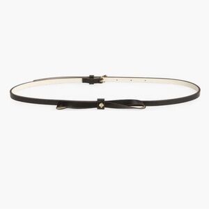 kate spade L Black Cream Pale Gold Tone Bow Belt